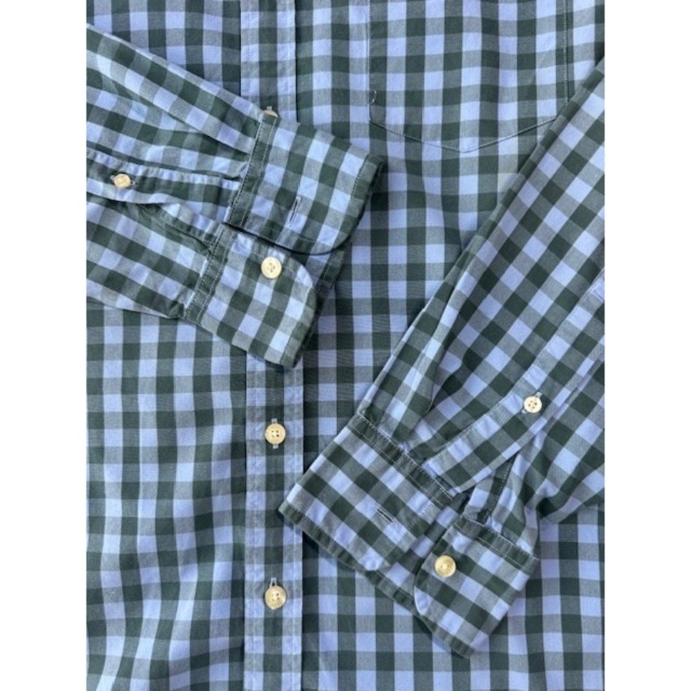 J Crew Quality Woven Shirts Mens MED Gingham Checkered Plaid Button Long Sleeve - Picture 3 of 9